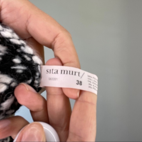 Sita Murt Black, White, Orange Alpaca & Llama Wool Sweater - Picture 11 of 14